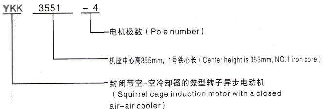 YKK系列(H355-1000)高压YRKK4003-4/315KW三相异步电机西安泰富西玛电机型号说明